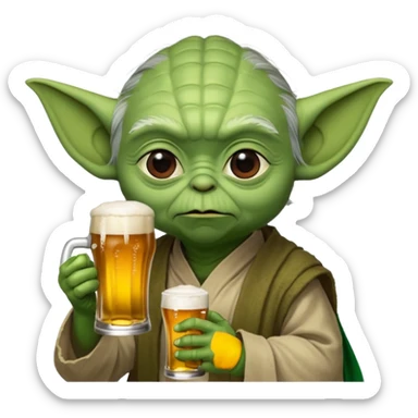 Yoda qui boit une biere sticker