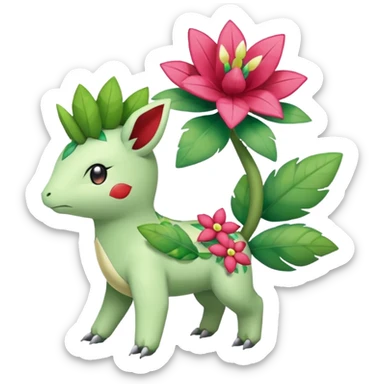 Rosy Meganium-Shaymin-Ivysaur-Meloetta-Pokémon-fusion, full body sticker