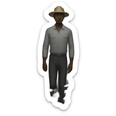 Un homme noir dans un champs de coton sticker