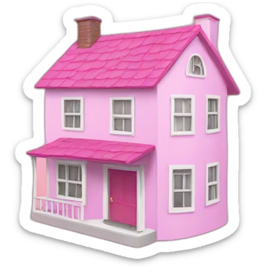 pink house with hearts front sticker