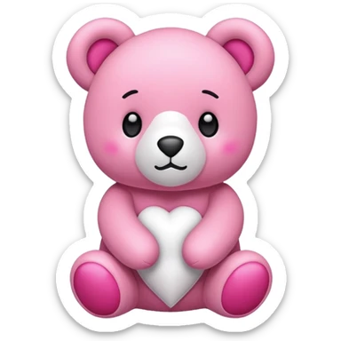 Nounours rose sticker