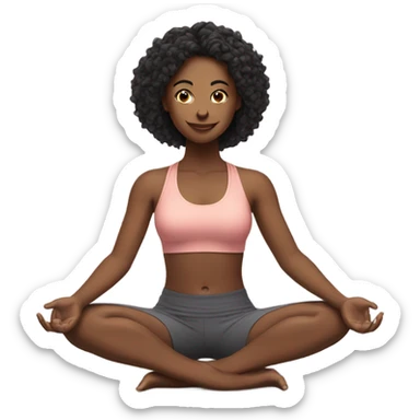 Pretty girl doing yoga sticker