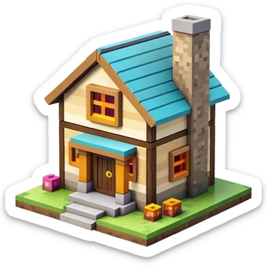 Minecraft house sticker