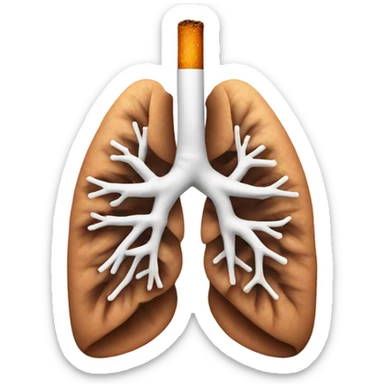 A lung smoking a cigarette  sticker