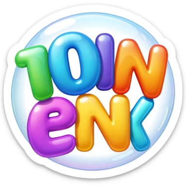 Big ‘TUESDAY’ in link bubble letters sticker