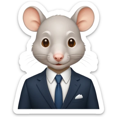 white rat man in a suit sticker