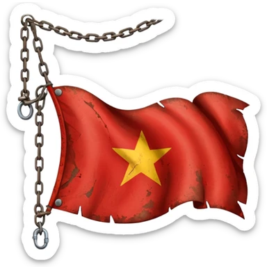 red flag with chains inside sticker