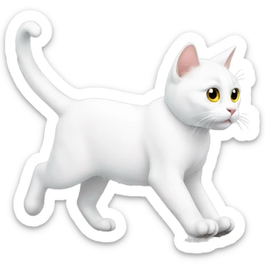 White cat walking sticker
