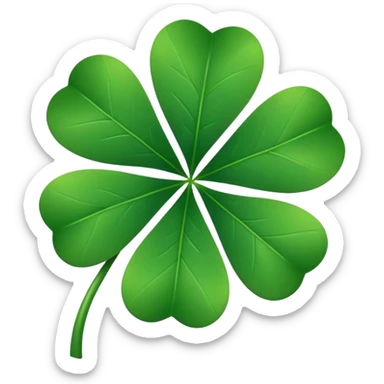 Four-Leaf Clover with no middle line just leaf  sticker
