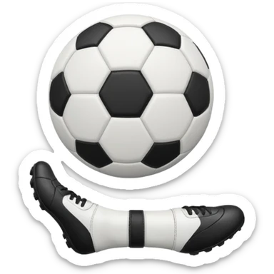 soccer ball in between player's legs sticker