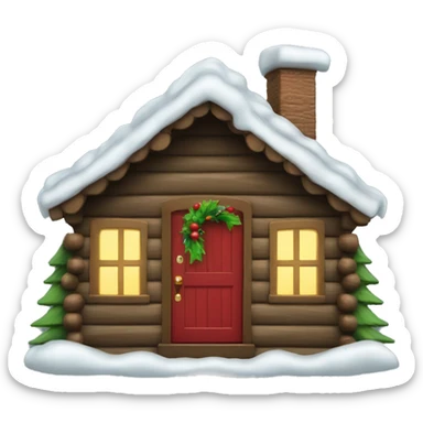 Christmas cabin sticker