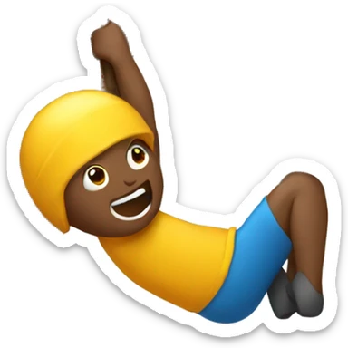 a person hanging off a cliff sticker