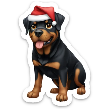 rottweiler dog, christmas sticker
