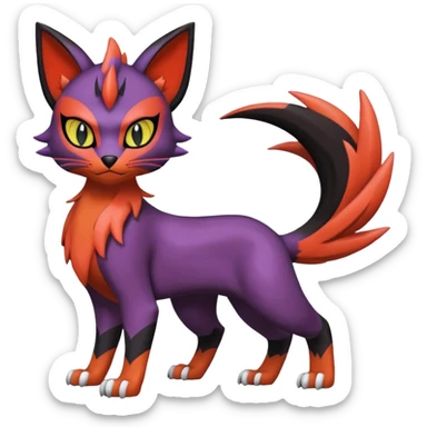 Liepard-Noivern-Litten-Sprigatito-Pokémon-fusion-creature (full body) sticker