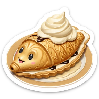Taiyaki dessert with ice cream  sticker