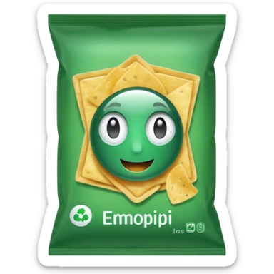 green pacaged chip with a chip image on it without writing sticker