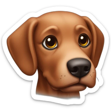 Perro-salchicha mini-marron-fuego y negro sticker