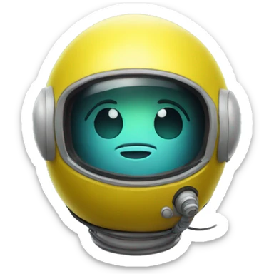 yellow apple wearing space helmet sticker