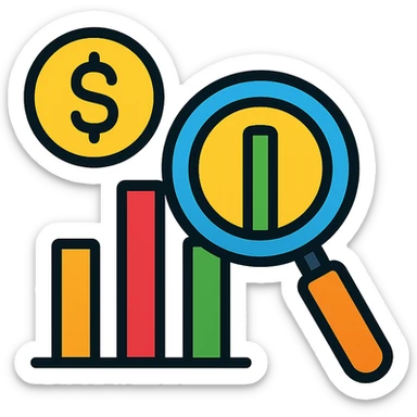 business research icon sticker