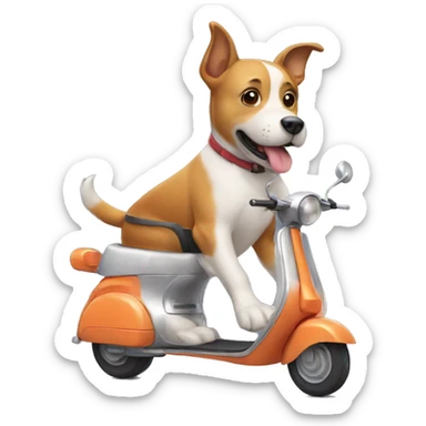 Dog on a scooter sticker