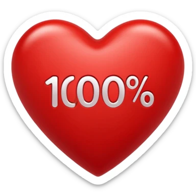 Un cœur au-dessus c'est écrit 100 % sticker