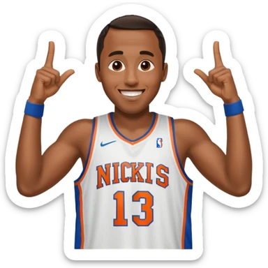 diddy in jail watching the knicks game but hes extremely happy that they won sticker