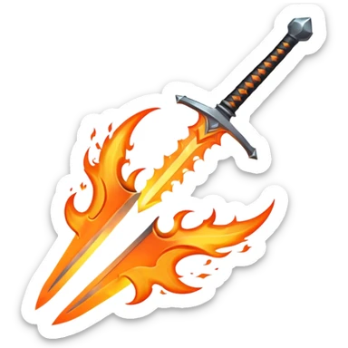 sword and fire sticker