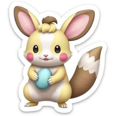 Tropical Exotic Minccino-Buneary-Pachirisu-Emolga-fusion  sticker