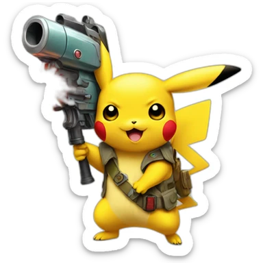 pikachu holding raygun emoji sticker