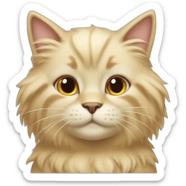 fluffy blonde cat with brown paws sticker