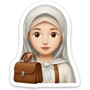 Woman + veil + satchel. sticker