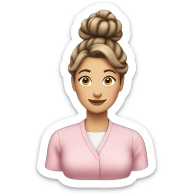 Lunch lady hair bun sticker