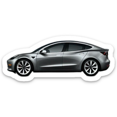 Gray Tesla Model 3 sticker