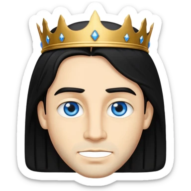 King Solomon with black hair, blue eyes sticker