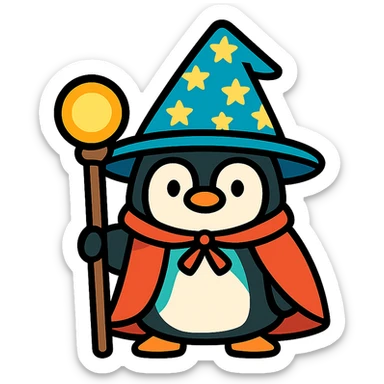 Penguin Wizard sticker