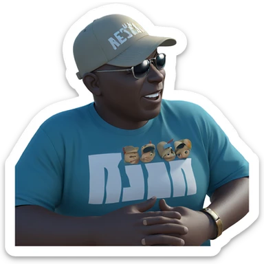 boy at the beach with hat sticker