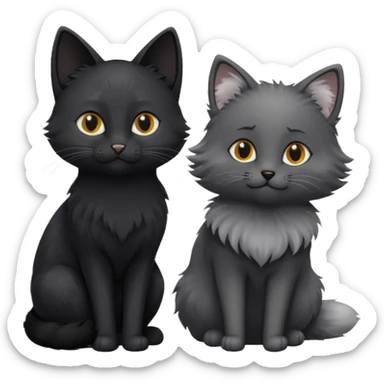 Black cat sucking silver fox sticker