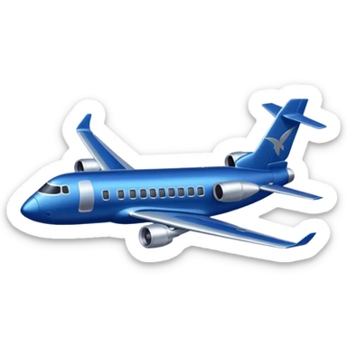 A fully co,poured dark blue plane sticker