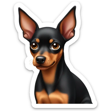 Miniature pinscher dog pointy ears sticker