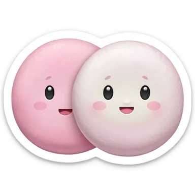 2 cute japanese mochi kawaii in pastel sticker