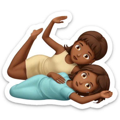Fainting black girl brown hair  sticker