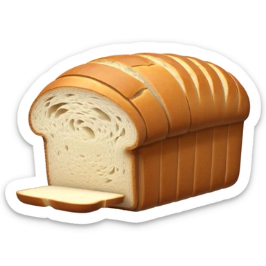 sandwich bread object icon, sliced bread loaf, soft white inside, 3D cartoon, mobile game icon style, centered, clean background, no text, no watermark
 sticker