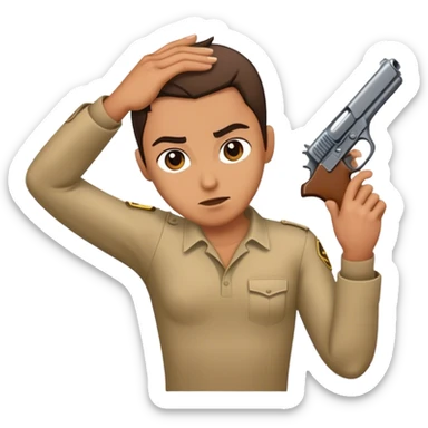  pointing gun at head sticker