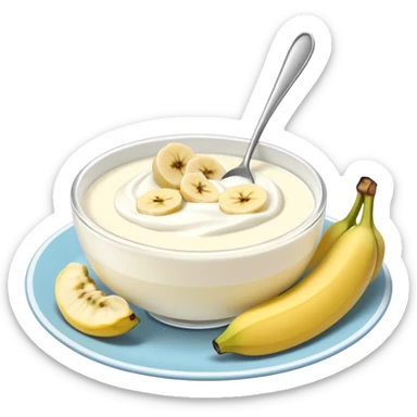 tasty yogurt with bananas clean girl’s breakfast  sticker
