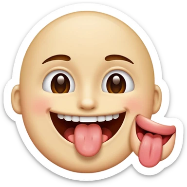 Tong sticking out sticker