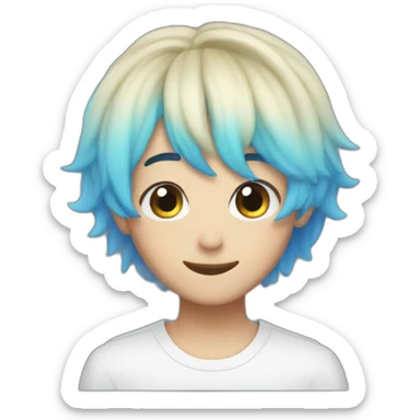 bts v bluehair sticker