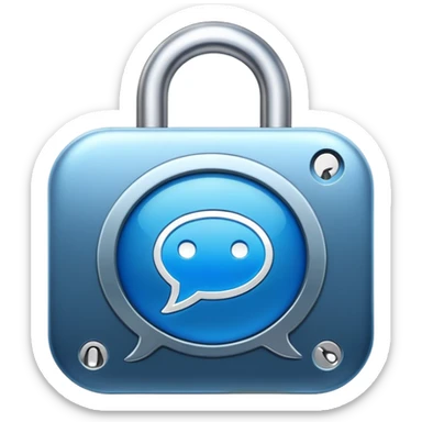 Private group chat icon with a lock on a chat bubble sticker