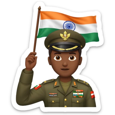 Indian army with indian flag sticker