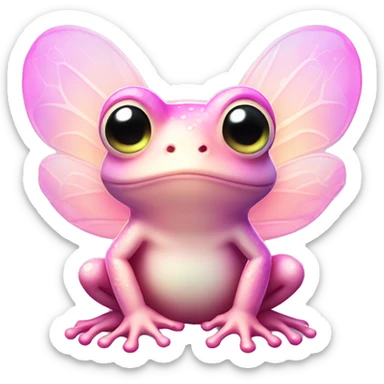 Light pink Fairy frog with gradient wings sticker