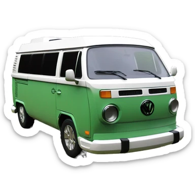 VW T5 California camping bus bicolor green white sticker